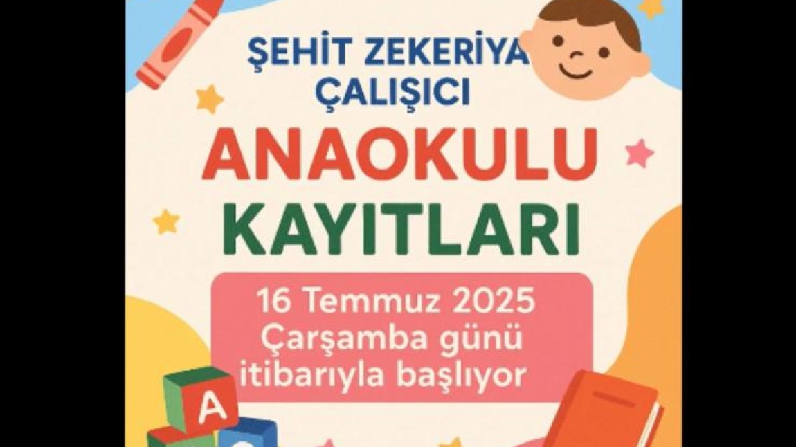 Anaokulu Kayıtlarımız 16 Temmuz Çarşamba Günü Başlayacaktır.